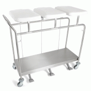 Sclessin 374.773S Chariot Porte-Sacs 3 Sacs Couvercles et Pédales Professionnel - 374.773S