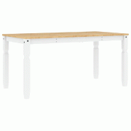 Table à manger Corona blanc 160x80x75 cm bois massif de pin Modèle Helios Panorama Pro - 4005719