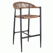 Tabouret de bar Jandia anthracite SA26/naturel 53 x 56 x 105 cm -par 4