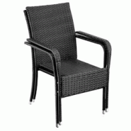 TecTake GmbH tectake Chaise en résine tressée GIRONA avec une capacité de charge de 120 kg - Lot de 2 - 405838 - noir plastique 405838 TecTake GmbH tectake Chaise en résine tressée GIRONA avec une capacité de charge de 120 kg - Lot de 2 - 405838 - noir plastique 405838