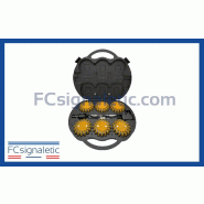 Valise de 6 balises lumineuses oranges autonomes magnétiques et rechargeables Valise de 6 balises lumineuses oranges autonomes magnétiques et rechargeables