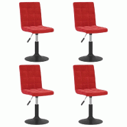 VidaXL Chaises à manger pivotantes lot de 4 rouge bordeaux velours Modèle Xervelis - 3089295