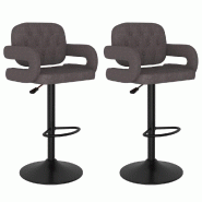 VidaXL Tabourets de bar lot de 2 taupe tissu Modèle Flex Vent Élite - 335626