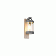Applique extérieure Sambesi 1x E27 IP44 détecteur crépusculaire imitation bois aluminium - beige 4017807647587