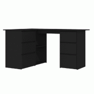 Bureau d'angle Noir 145x100x76 cm Bois d'ingénierie Modèle Nova Loft - noir Bois manufacturé 801090