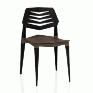 Chaise de jardin / Chaise de salle à manger Flecharo plastique marron/noir hjh LIVING - marron plastique polypropylène 950003