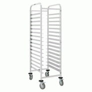 Chariot inox porte-plateaux de pâtisserie 16 niveaux (L)600 x (P)400 mm, à assembler