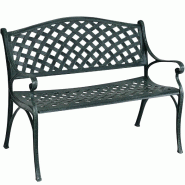 COSTWAY Banc parc jardin fonte, banc métallique charge 210kg, banc de loisirs extérieur avec dossier, 102x62x83cm - bronze métal AB92759
