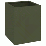 Helloshop26 - Cache-pot de jardin moderne style industriel chic 32 x 32 x 40 cm en acier vert olive 02_0052456 - vert métal 3000237429671