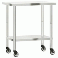 Helloshop26 - Table de travail de cuisine professionnelle avec roues 82,5 x 55 x 85 cm acier inoxydable 02_0045417 - 3000220670363 Helloshop26 - Table de travail de cuisine professionnelle avec roues 82,5 x 55 x 85 cm acier inoxydable 02_0045417 - 3000220670363