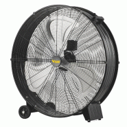 INTEC Ventilateur industriel 240W Ø75cm 3 vitesses 3 pales sur roue - Ventilateur de chantier CRIO Débit air puissant 11000m³/h - noir 3701599338464