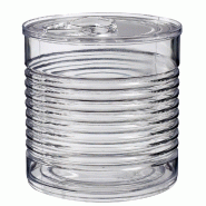 Pot boite de conserve PS transparent 220ml - par 100