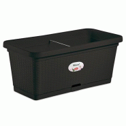 Pot de fleurs Stefanplast Natural à roulettes, 80 x 40 x 34 cm, anthracite - gris matière synthétique 8003507753525 Pot de fleurs Stefanplast Natural à roulettes, 80 x 40 x 34 cm, anthracite - gris matière synthétique 8003507753525