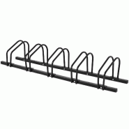 Râtelier pour 5 vélos compact en acier noir 150 x 32,5 x 26 cm stable et solide en métal noir 20_0013378 - noir métal 3000227723239