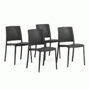 RATTATAN Set 4 Chaises Empilables en Polypropylène avec fibre de verre pour Jardin ou intérieur, hydrofuges et résistantes, design moderne - MARIA RATTATAN Set 4 Chaises Empilables en Polypropylène avec fibre de verre pour Jardin ou intérieur, hydrofuges et résistantes, design moderne - MARIA