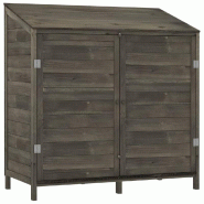 Remise de jardin Anthracite 102x52x112 cm Bois de sapin solide Modèle Vega Flex - 152184