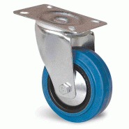 Roulette portroll caoutchouc bleu à platine pivotante 125mm - GUITEL HERVIEU - 604046 - 867324 Roulette portroll caoutchouc bleu à platine pivotante 125mm - GUITEL HERVIEU - 604046 - 867324