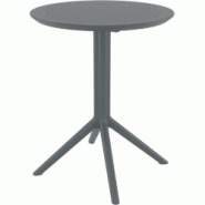 Siesta Exclusive Lot de 2 tables d’extérieur rondes pliantes de 60 cm Sky Table Gris foncé - gris plastique polypropylène SP-SI-121DG Siesta Exclusive Lot de 2 tables d’extérieur rondes pliantes de 60 cm Sky Table Gris foncé - gris plastique polypropylène SP-SI-121DG