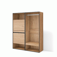 SKRAUT HOME Meuble à Chaussures, 120x145x35 cm, Chambre à coucher, pièce, Vestiaire ouvert, Chêne - beige Bois manufacturé 458_17