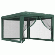 VidaXL Tente de fête avec 4 parois latérales en maille Vert 3x4 m PEHD Modèle AbriBourg 162 - vert 319233