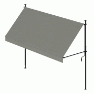 WASABI Store banne extérieur rétractable 200 x 120 cm Cityline - Hauteur réglable - Installation au sol et au mur sans perçage - Toile gris avec -