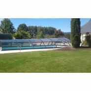 Abri piscine mi-haut elitys mio / télescopique / en aluminium bicolore et polycarbonate alvéolaire