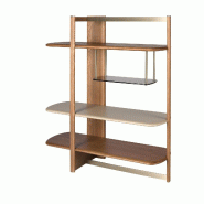 AC ANGEL CERDA Angel Cerdá Étagère rectangulaire gauche en noyer clair et bois coloris greige 3300C 140 x 50 x 162 - marron Bois manufacturé 84356
