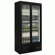 Armoire à boissons double porte coulissante ou battante - 490L - Double vitrage - Coloris noir Armoire à boissons double porte coulissante ou battante - 490L - Double vitrage - Coloris noir