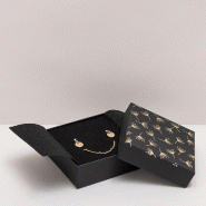 Boîte écrin bijoux noir dorure à chaud Astera 8x8x3cm - par 5