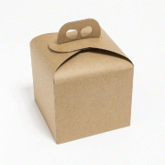 Boite à panettone carton kraft 24,5x24,5x13 cm - par 10