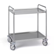 Chariot de transport 3 étagères - 900 x 500 mm - CS-309-5860309 - Inox 18/10 avec roues pivotantes Ø 125 mm_0