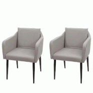 Décoshop26 - 2x chaises de salle à manger cuisine en synthétique taupe gris pieds en métal design moderne 04_0000418 - gris 3000253748985 Décoshop26 - 2x chaises de salle à manger cuisine en synthétique taupe gris pieds en métal design moderne 04_0000418 - gris 3000253748985