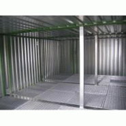 Entrepôt de stockage double - 3 modules de 3 m - tôlé avec rétention de 2580 litres - finition acier galvanisé