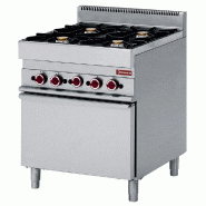 Fourneau gaz 4 feux vifs, avec four électrique à convection gn 1/1 - PG65/4BFEV7-LIQ