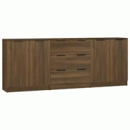 Helloshop26 - Buffet bahut commode armoire meuble de rangement organisateur cuisine salle de séjour salons 3 pcs bois d'ingénierie 02_0037076 - 3000 Helloshop26 - Buffet bahut commode armoire meuble de rangement organisateur cuisine salle de séjour salons 3 pcs bois d'ingénierie 02_0037076 - 3000