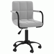 Helloshop26 - Chaise fauteuil siège pivotante de bureau informatique étude clairvelours gris 02_0024117 - gris acier 3000214693361
