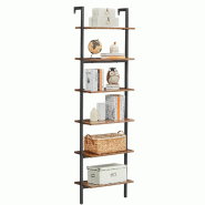 Helloshop26 - Étagère échelle bibliothèque 6 niveaux meuble rangement livres décorations pour salon bureau chambre 60 x 30 x 2048 cm 12_0005737 -