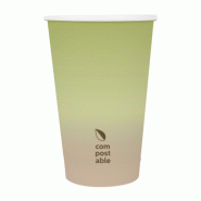 INNOVANT et ECOLOGIQUE : Gobelets compostables carton blanc décor dégradé 1 paroi pour boissons froides et chaudes - GBLCTBC-GP04/DGHC_0