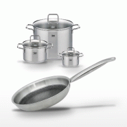 Lot de 3 Faitouts 14/20/26cm & Poêle 24cm Elo Relief Solution - gris 3176239959451