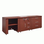 Oviala Business Oviala Cuisine d'extérieur 3 modules avec gazinière en acier 96 x 252 x 66 cm brique - marron acier 115308