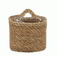 Paniers fibre végétale à suspendre Ø12 x H12cm + Ø14 x H14cm + Ø16 x H16cm