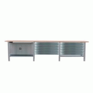 PROREGAL Etabli BUFFALO WOOD avec 10x Tiroir + Armoire| HxLxP 86,5x300x75cm | Capacité de Charge 1000kg | Gris - gris métal PR_RS157-103 PROREGAL Etabli BUFFALO WOOD avec 10x Tiroir + Armoire| HxLxP 86,5x300x75cm | Capacité de Charge 1000kg | Gris - gris métal PR_RS157-103