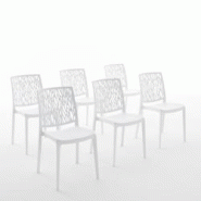 RATTATAN Set 6 Chaises en polypropylène avec fibre de verre empilables pour extérieur et jardin, bar et restaurant, cuisine design moderne - LISA - RATTATAN Set 6 Chaises en polypropylène avec fibre de verre empilables pour extérieur et jardin, bar et restaurant, cuisine design moderne - LISA -