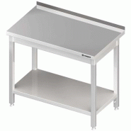 Table de travail inox adossée avec étagère 1600x800x900 à monter - P930048160