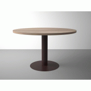 Table de réunion ronde Lithos - bois mélaminé 25mm - diamètre 120cm - piètement acier finition bronze Table de réunion ronde Lithos - bois mélaminé 25mm - diamètre 120cm - piètement acier finition bronze