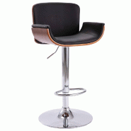 Tabouret de bar Noir Similicuir Modèle Atlas Nova - 287375
