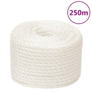 Vidaxl corde de travail blanc 12 mm 250 m polypropylène 153058