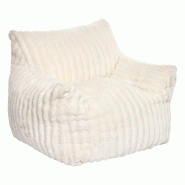 WellHome - Petit Fauteuil Compressé Nubi en Tissu Côtelé 70x70x47 cm coloris Blanc - blanc WH19154