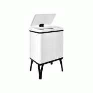 WellHome - Poubelle Intelligente 30L de couleur Blanche 35,5x26x60cm - Ouverture Automatique/Manuelle - blanc inox WH13936