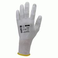 Coverguard - Gants de manutention en milieu sec paume enduite PU tactile EUROLITE P400 (Pack de 10) #ffffff Taille 7 - 5450564059474